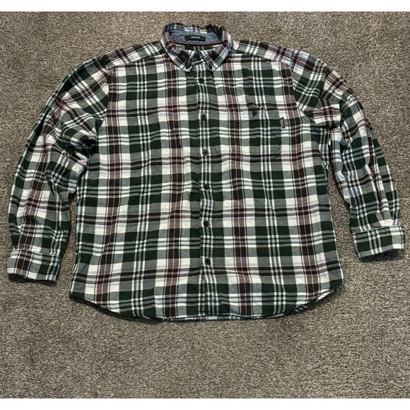 Woolrich Flannel Shirt Mens XL Plaid Trout Run Outdoor Long Sleeve Button Up - Picture 1 of 9